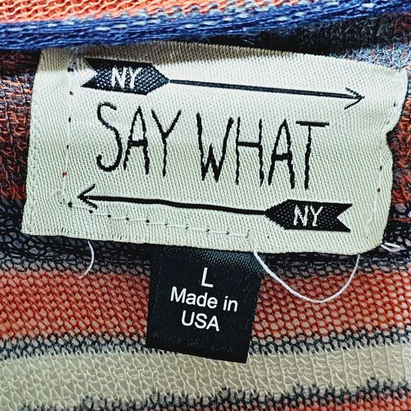 Say What Sweater Cardigan Vintage Y2K Lightweight Made in USA Size L Western - Picture 3 of 4
